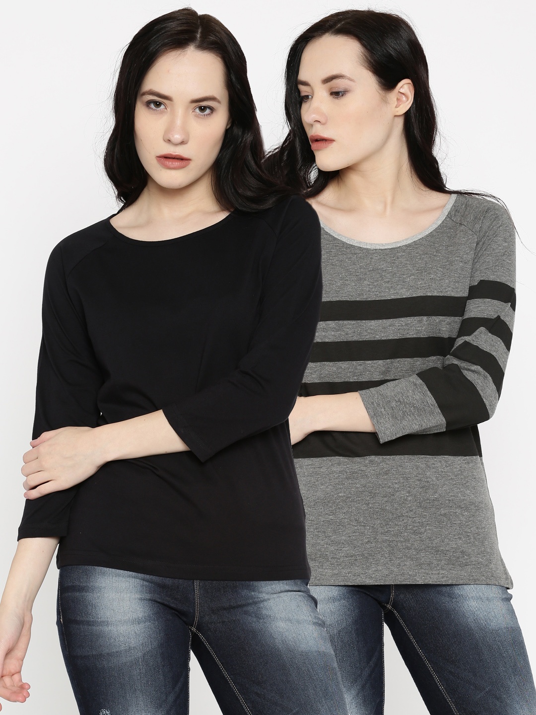 

Roadster Women Pack of 2 T-shirts, Black