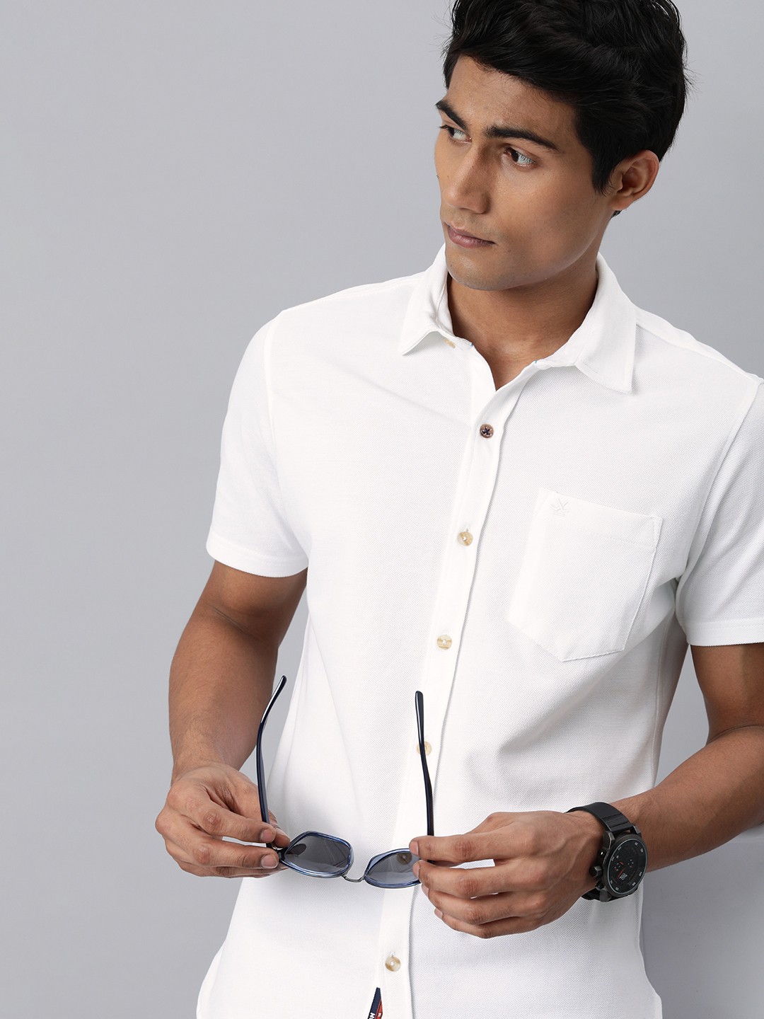 

WROGN Men White Slim Fit Casual Shirt