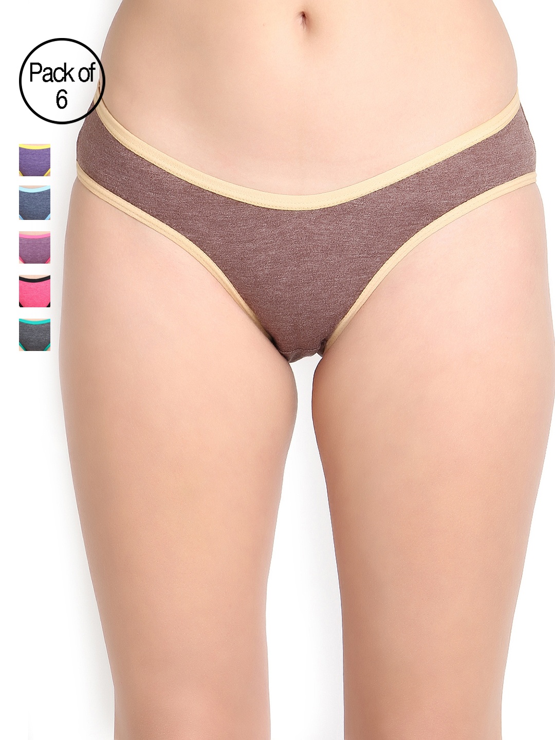 

Leading Lady Women Pack of 6 Printed Bikini Briefs LLDP3522, Multi
