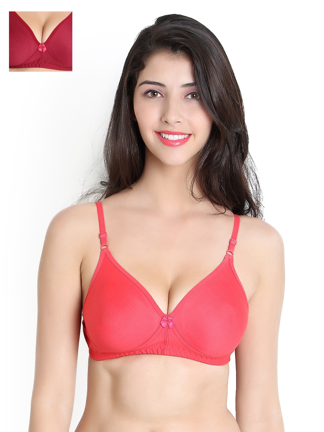 

Leading Lady Pack of 2 Full-Coverage Bras, Coral