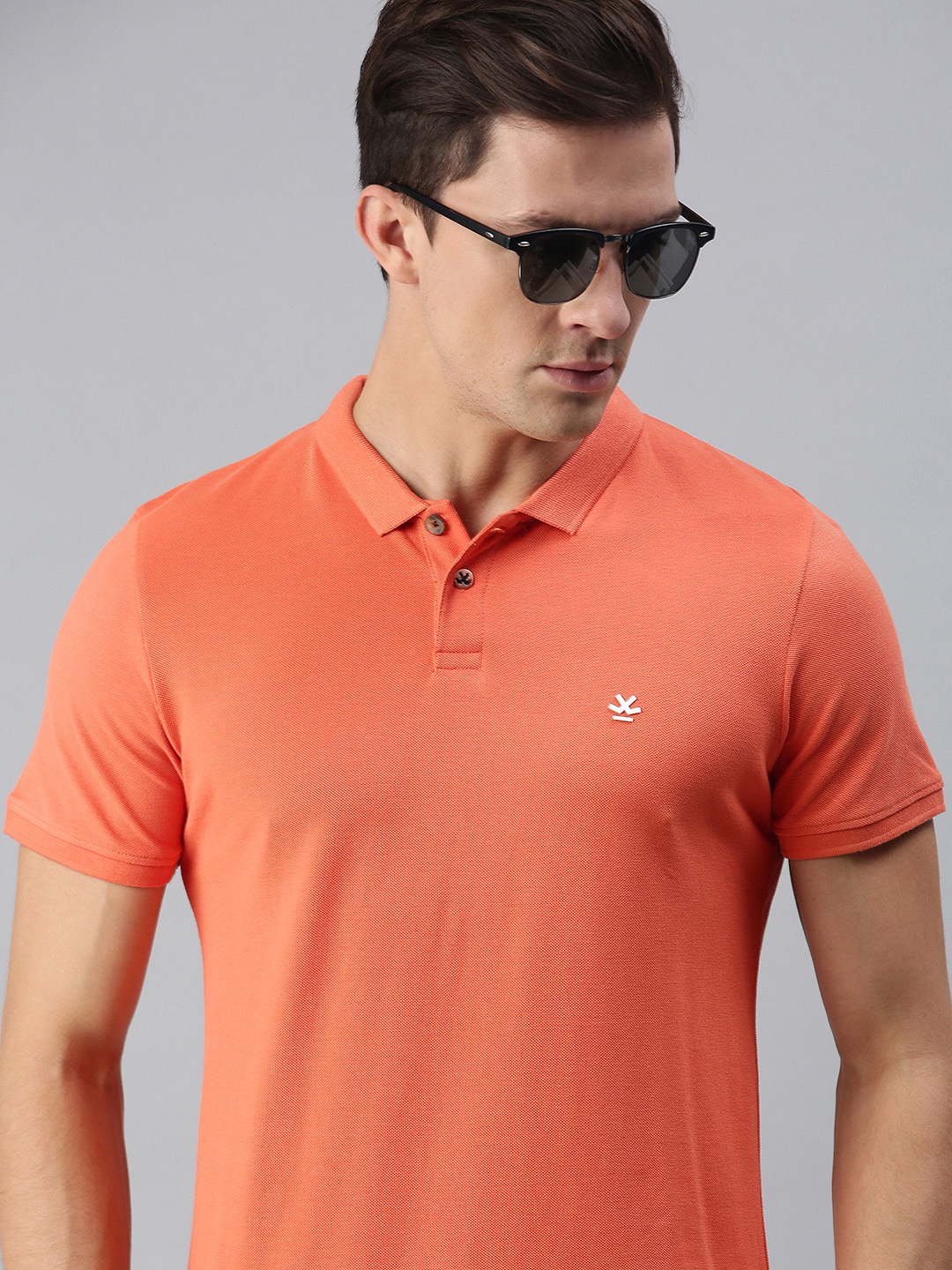 

WROGN Men Orange Polo Collar T-shirt