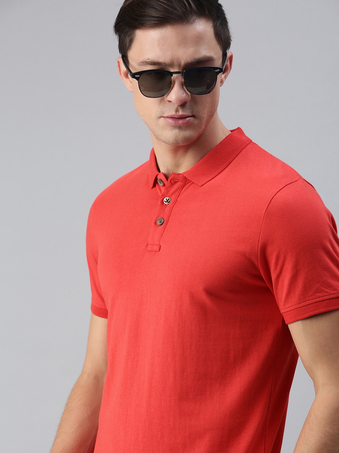 

WROGN Men Orange Polo Collar T-shirt