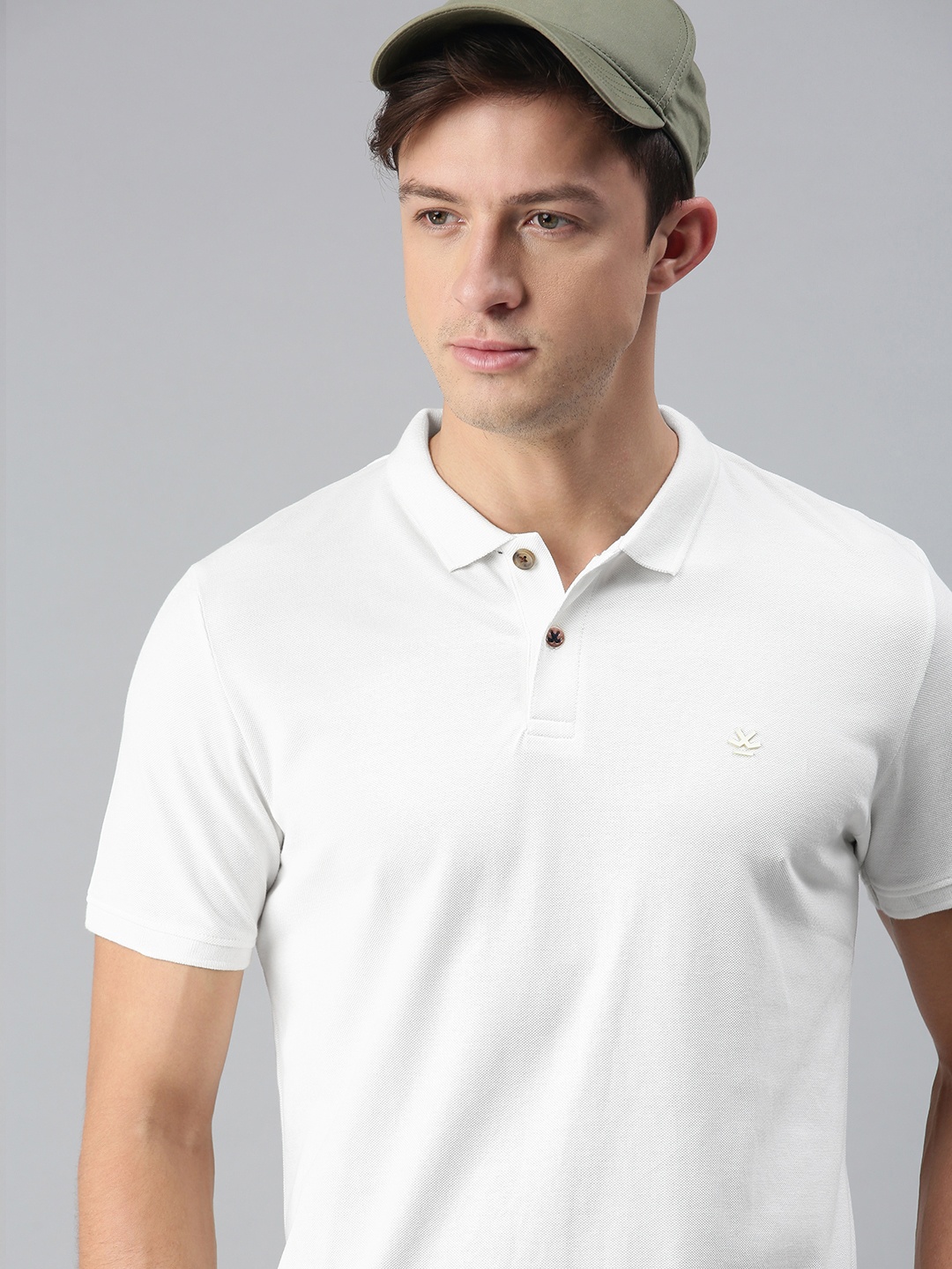 

WROGN Men White Polo Collar T-shirt