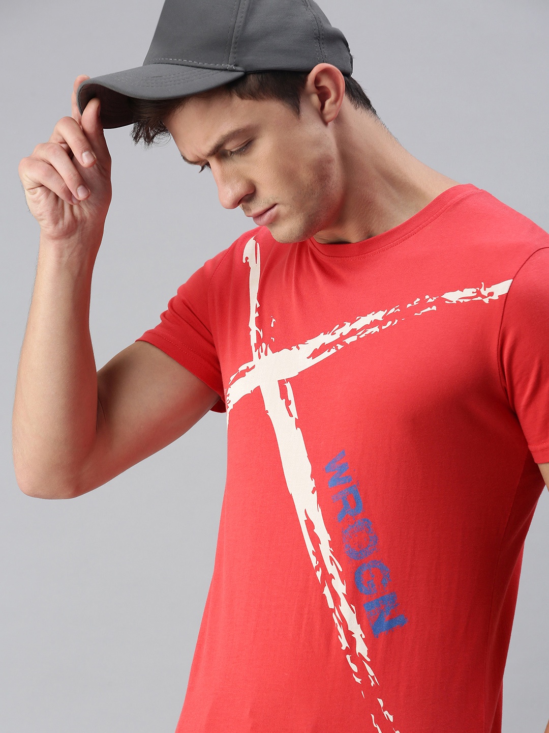 

WROGN Men Orange Printed T-shirt