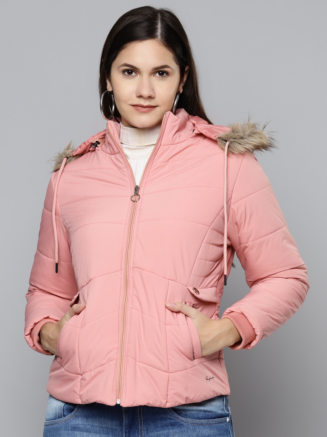 

Foreign Culture By Fort Collins Women Pink Lightweight Padded Jacket