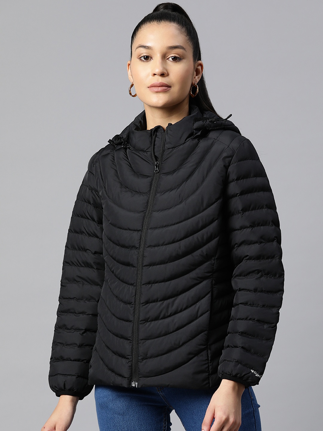 

Foreign Culture By Fort Collins Women Black Solid Padded Jacket