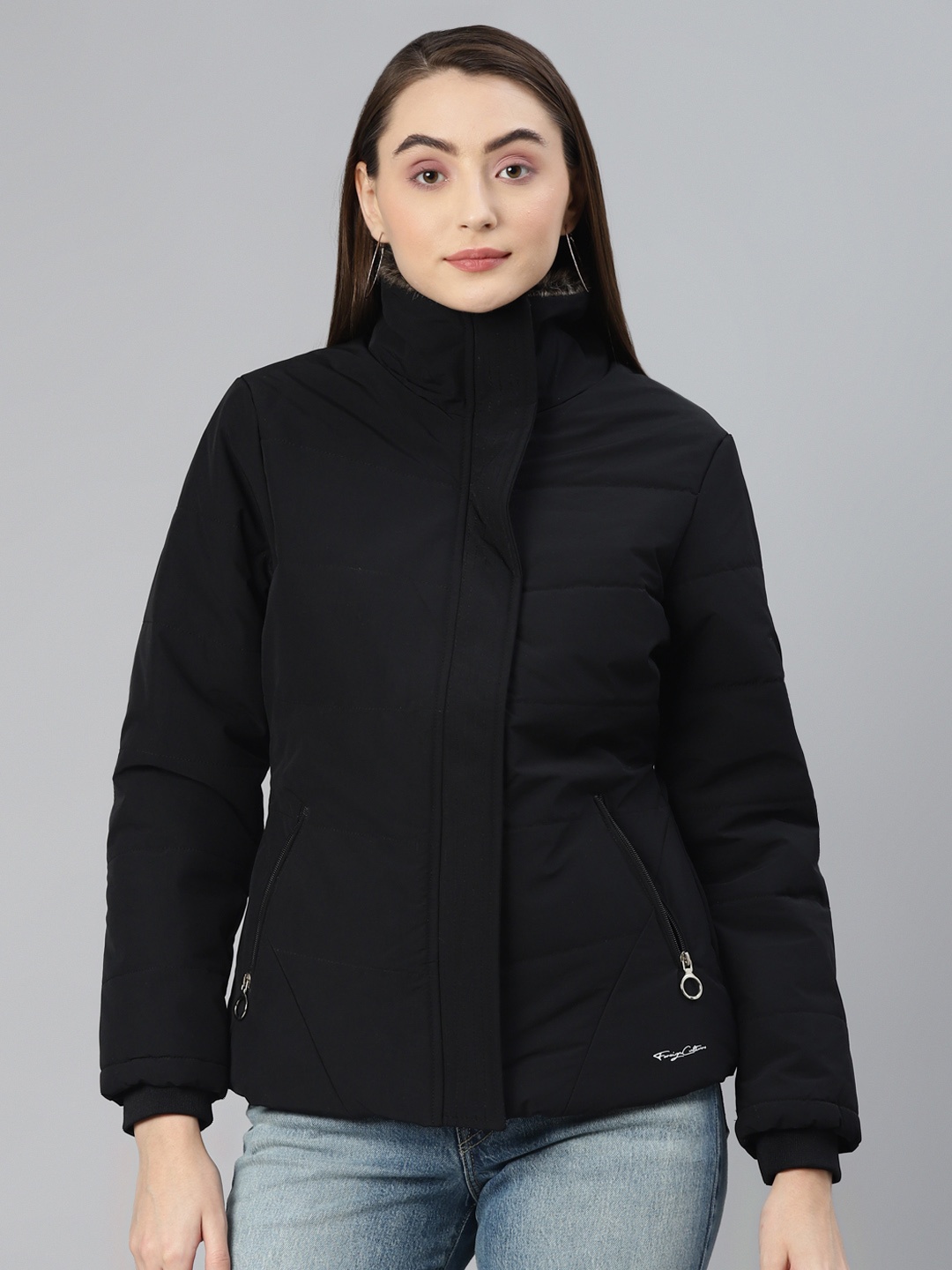 

Foreign Culture By Fort Collins Women Black Solid Padded Jacket