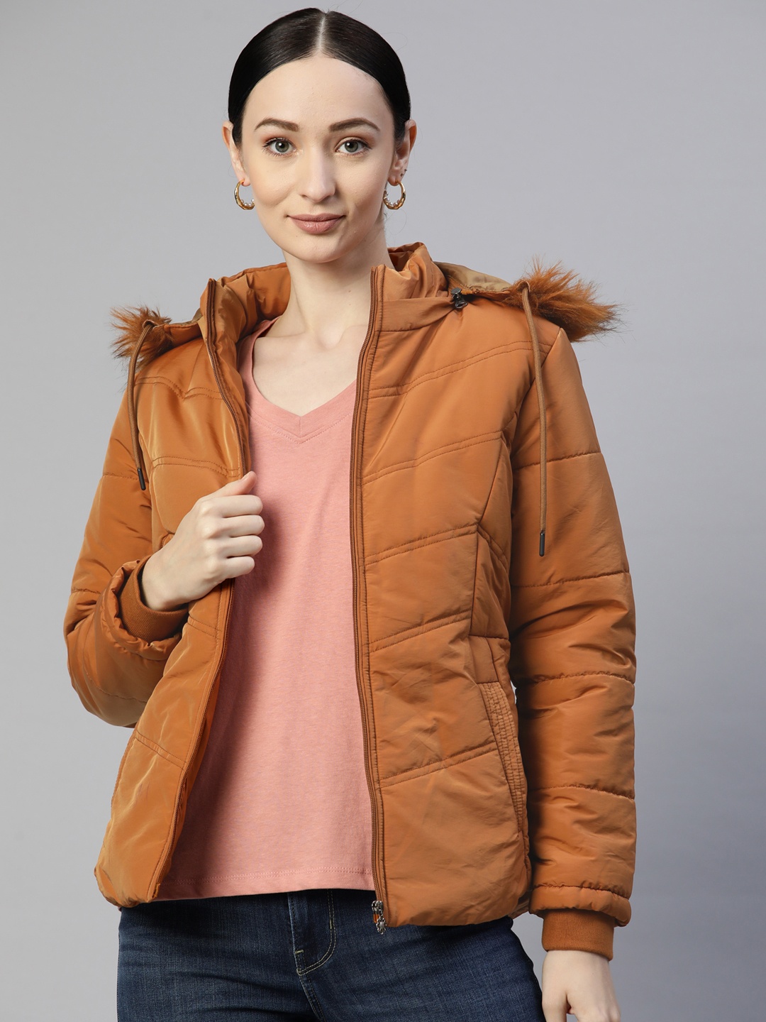 

Foreign Culture By Fort Collins Women Rust Orange Hooded Parka Jacket