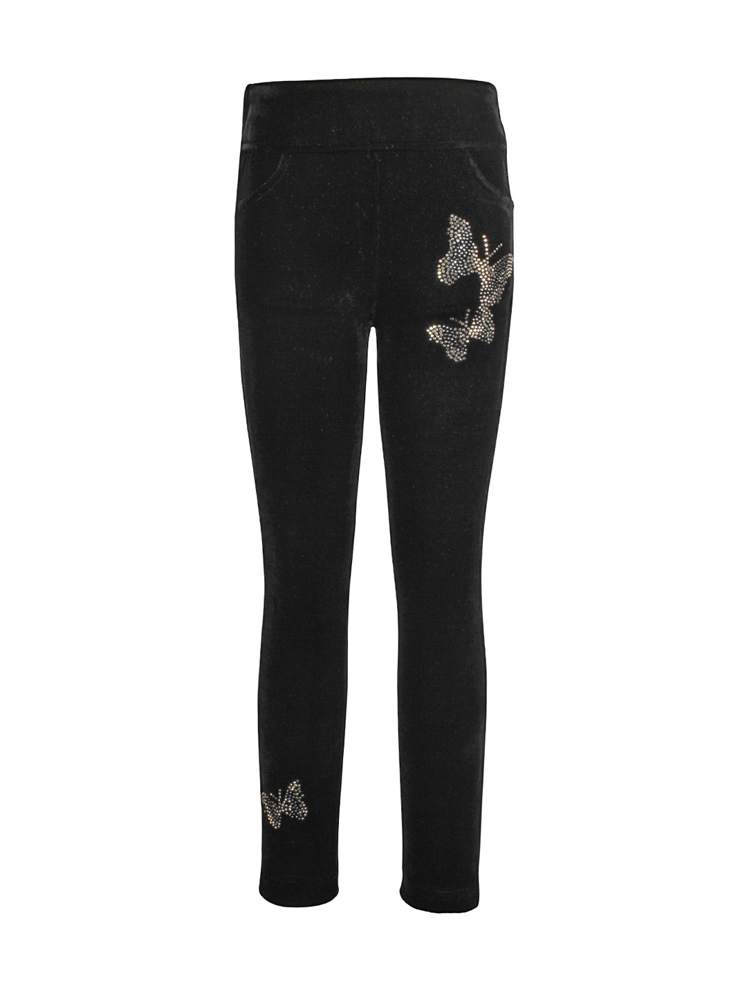 

CUTECUMBER Black Embellished Ankle-Length Jeggings