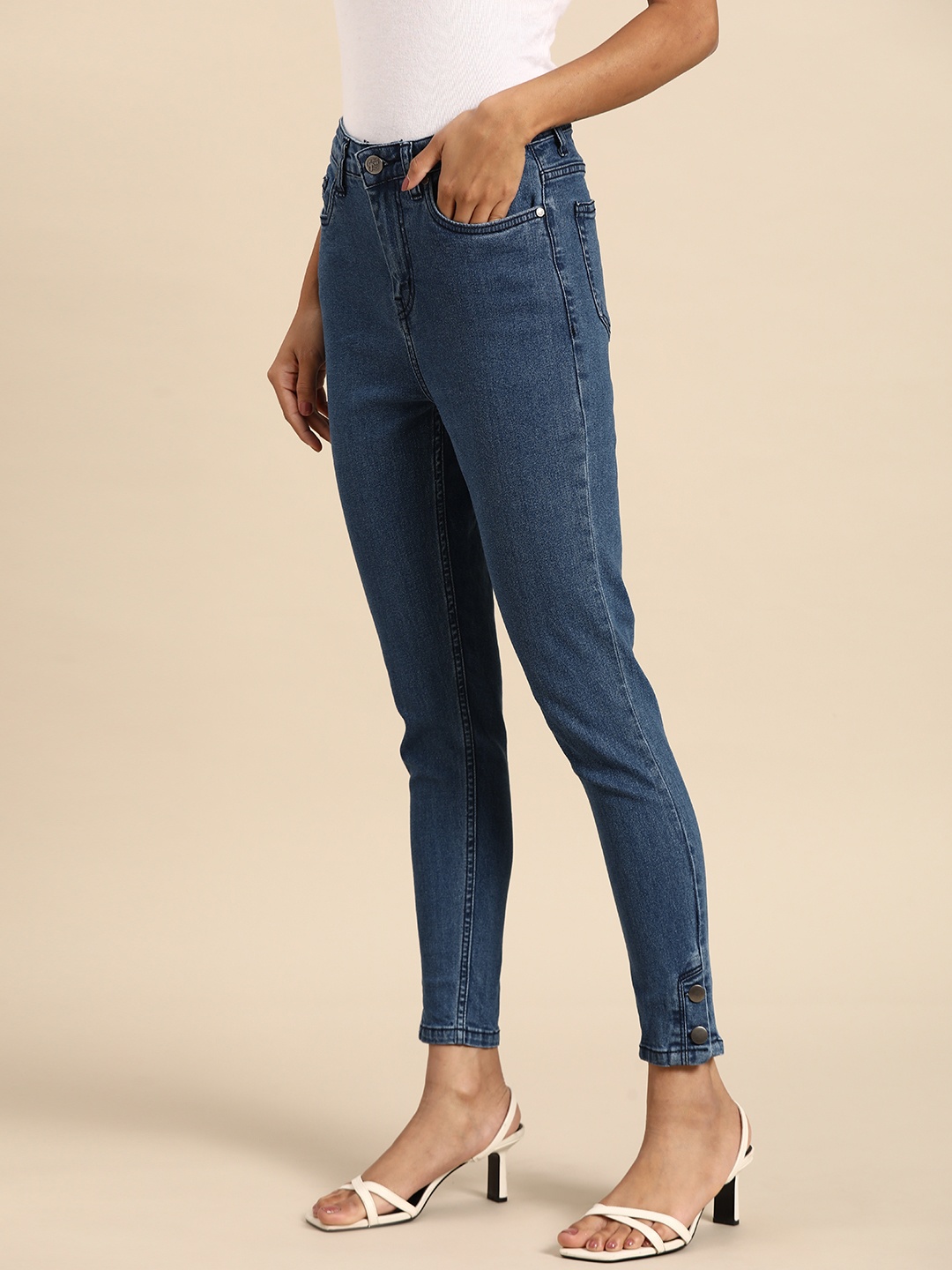 

all about you Women Navy Blue Skinny Fit Mid-Rise Jeans