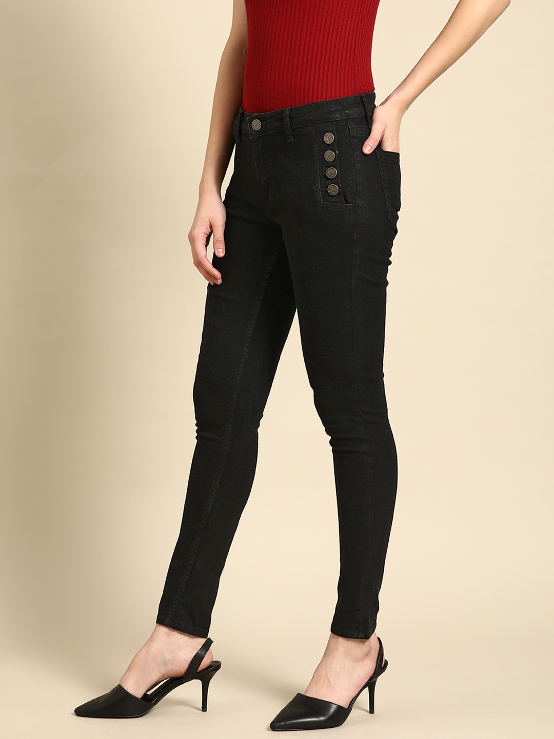

all about you Women Black Skinny Fit Stretchable Jeans