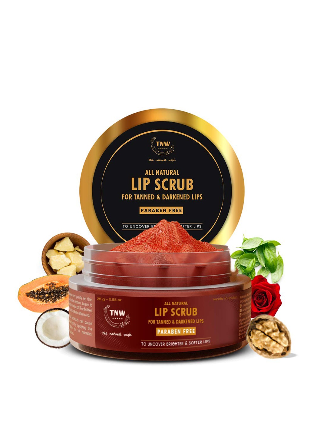 

TNW the natural wash Lip Scrub for Tanned & Darkened Lips with Brown Sugar - 25 g, Pink