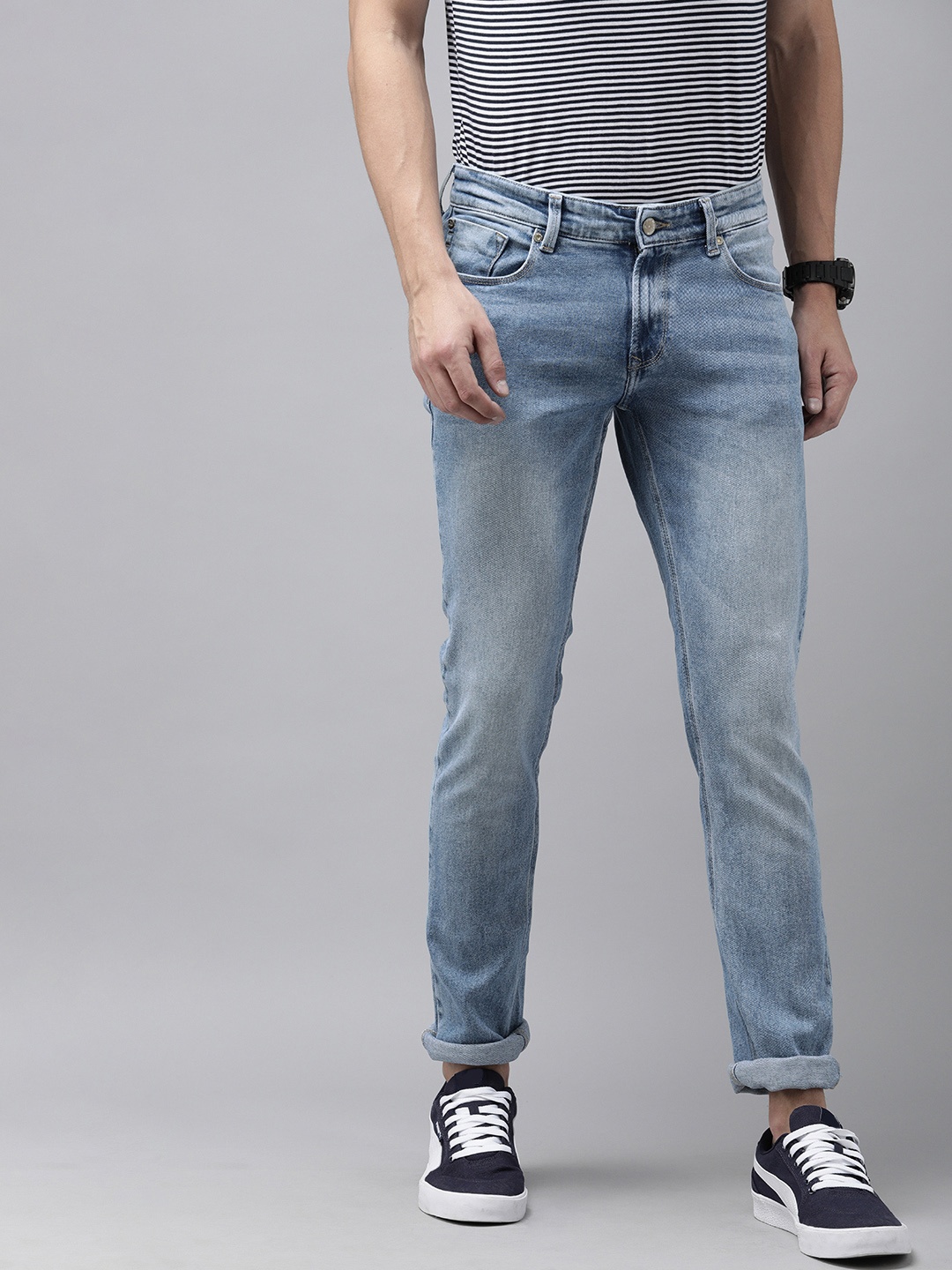 

SPYKAR Men Blue Skinny Fit Low-Rise Clean Look Stretchable Jeans
