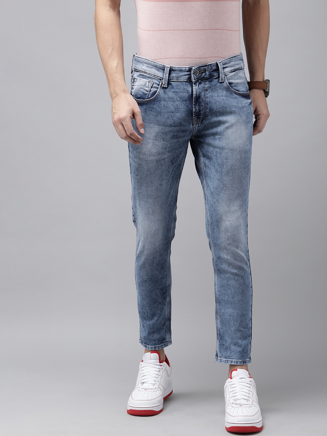 

SPYKAR Men Blue Kano Skinny Fit Low-Rise Heavy Fade Jeans