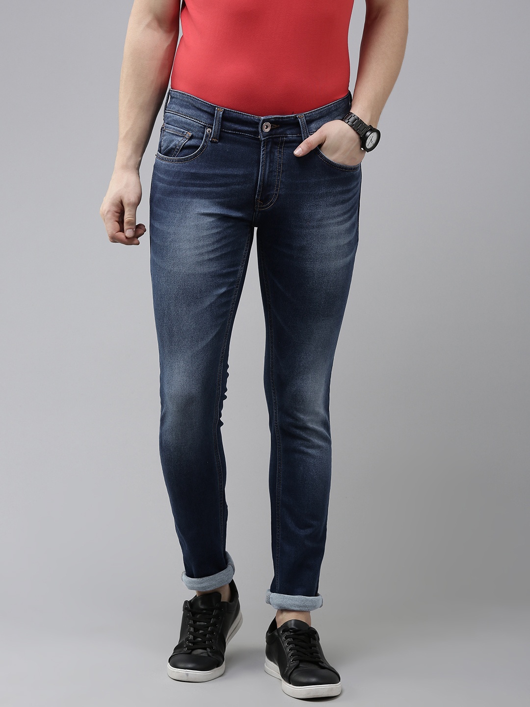 

SPYKAR Men Blue Skinny Fit Low-Rise Light Fade Jeans