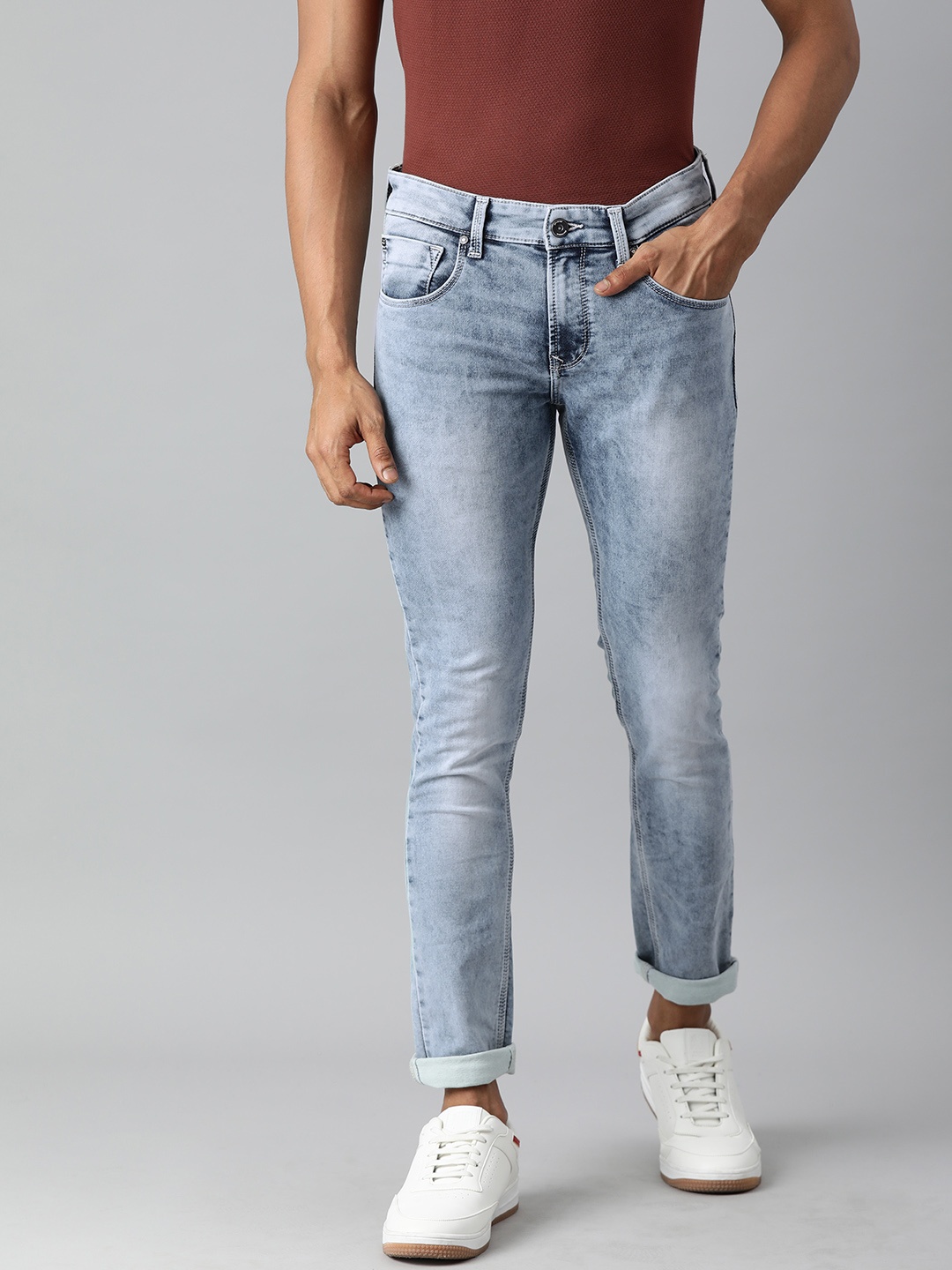 

SPYKAR Men Blue Super Skinny Fit Low-Rise Light Fade Stretchable Jeans