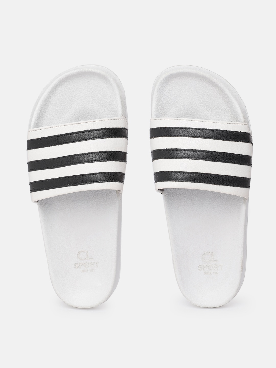 

Carlton London sports Women White & Black Striped Sliders