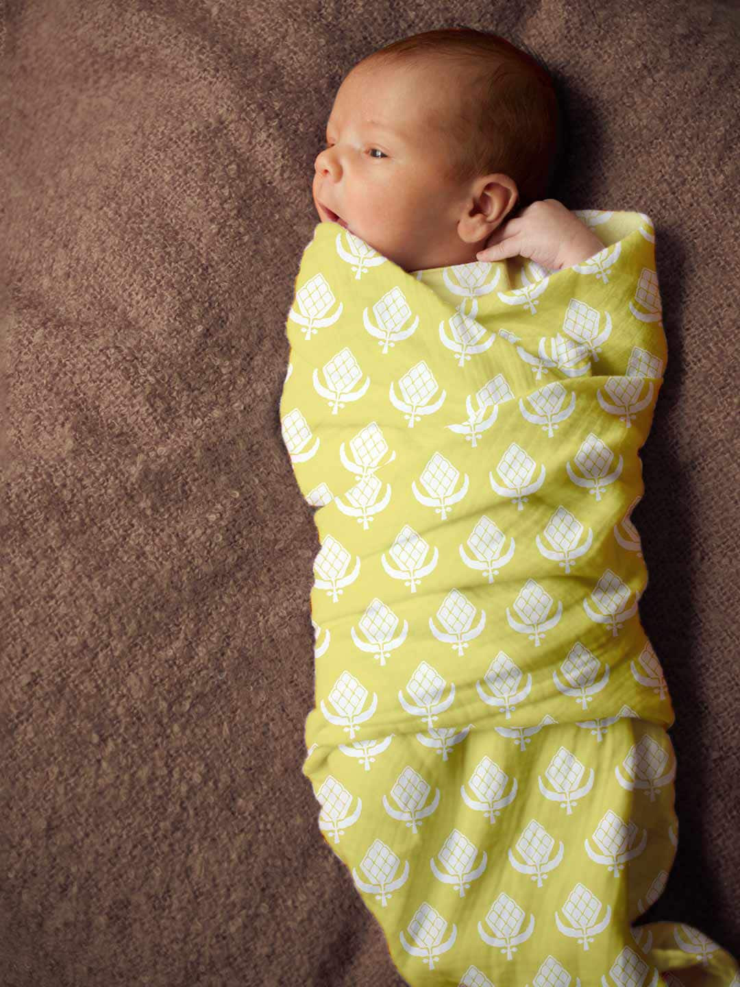 

SuperBottoms Infants Pack Of 3 Assorted Printed Sustainable Cotton Swaddle Wrap