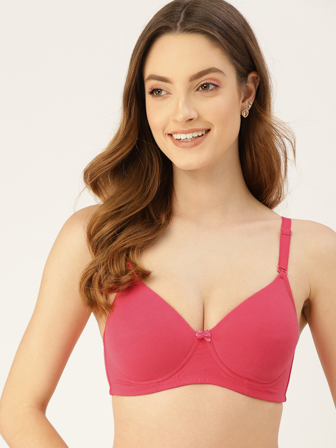 

DressBerry Women Coral Pink T-shirt Bra Lightly Padded
