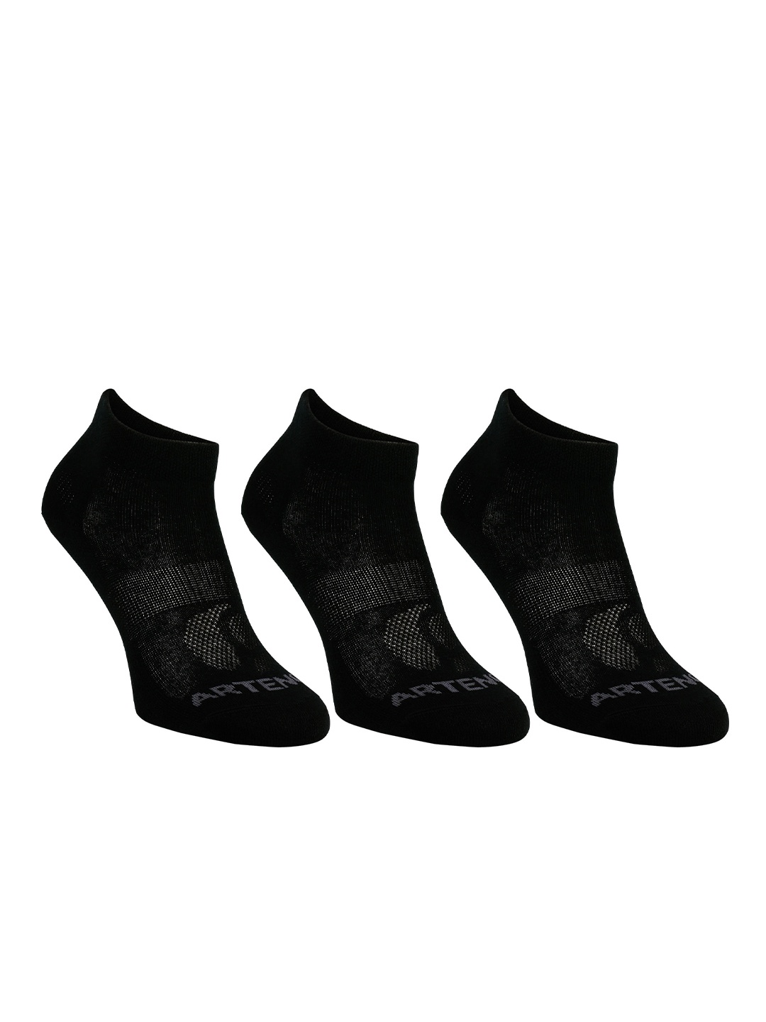 

Artengo By Decathlon Adults Black Pack of 3 Ankle Length Socks