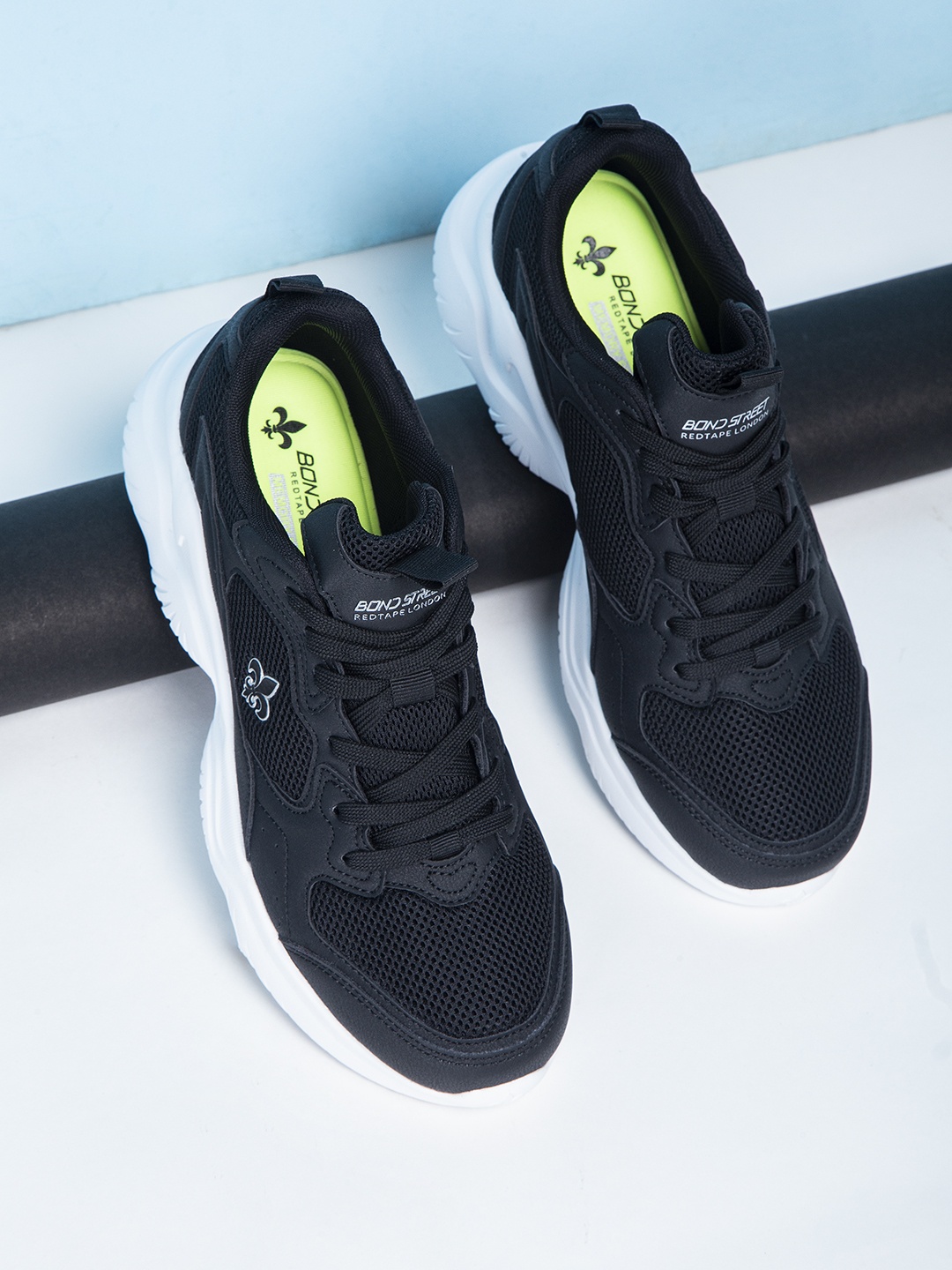 

Bond Street By Red Tape Men Black Woven Design Sneakers