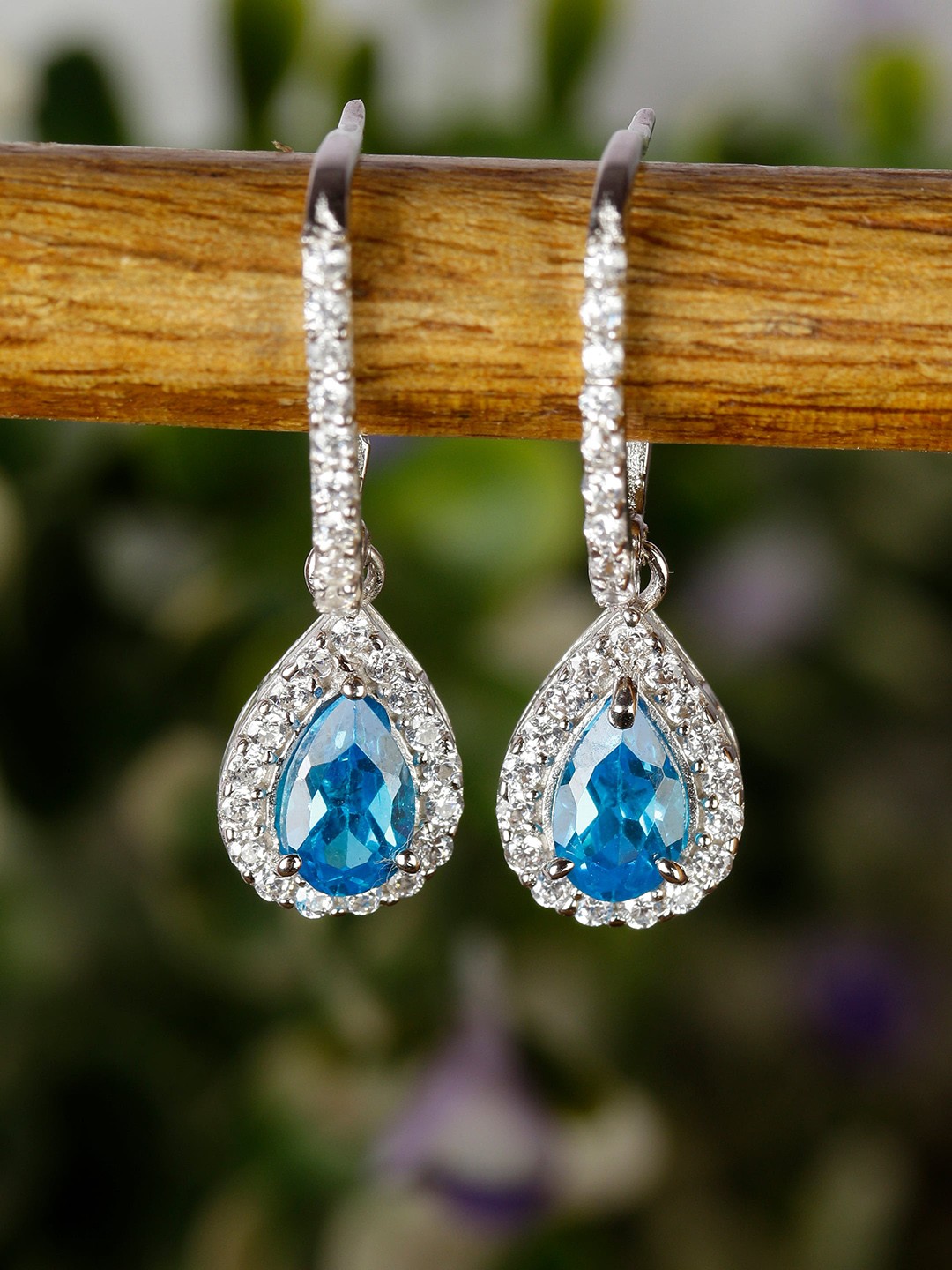 

GIVA 925 Sterling Silver Rhodium Plated Azure Blue Drop Earrings