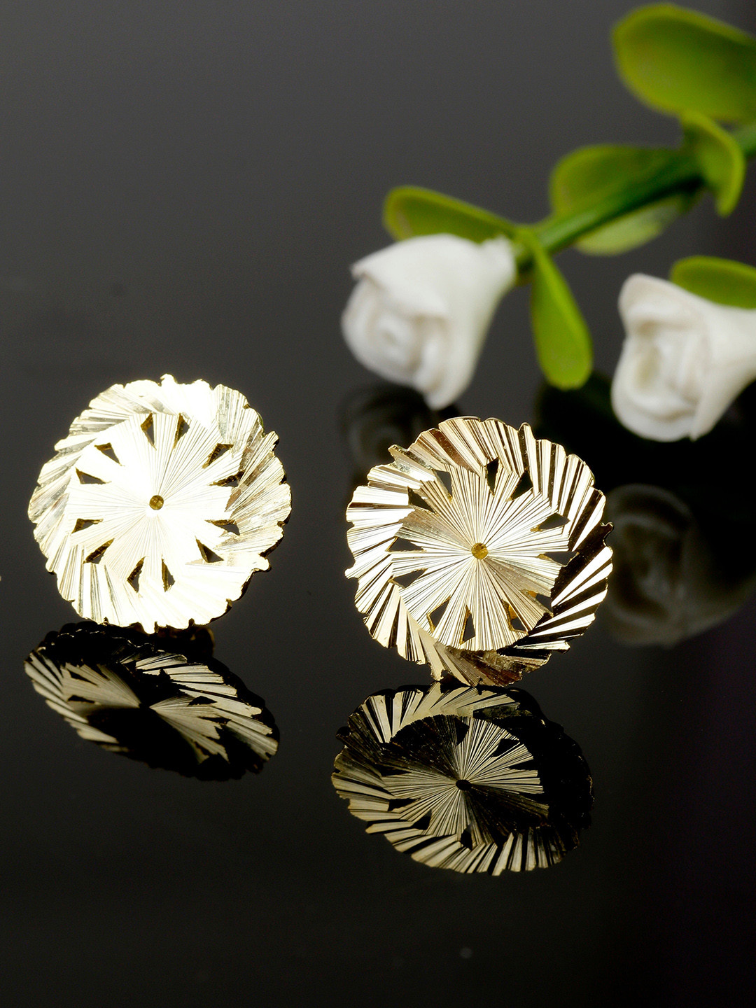 

GIVA 925 Sterling Silver 18k Gold Plated Flower Blossom Stud Earrings