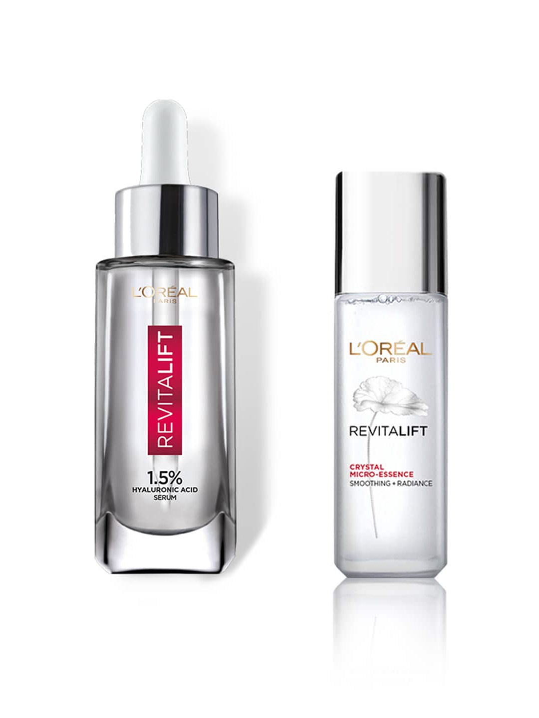 

LOreal Paris Set of 2 Revitalift Micro-Essence Face Serum with 1.5% Hyaluronic Acid Serum, Transparent