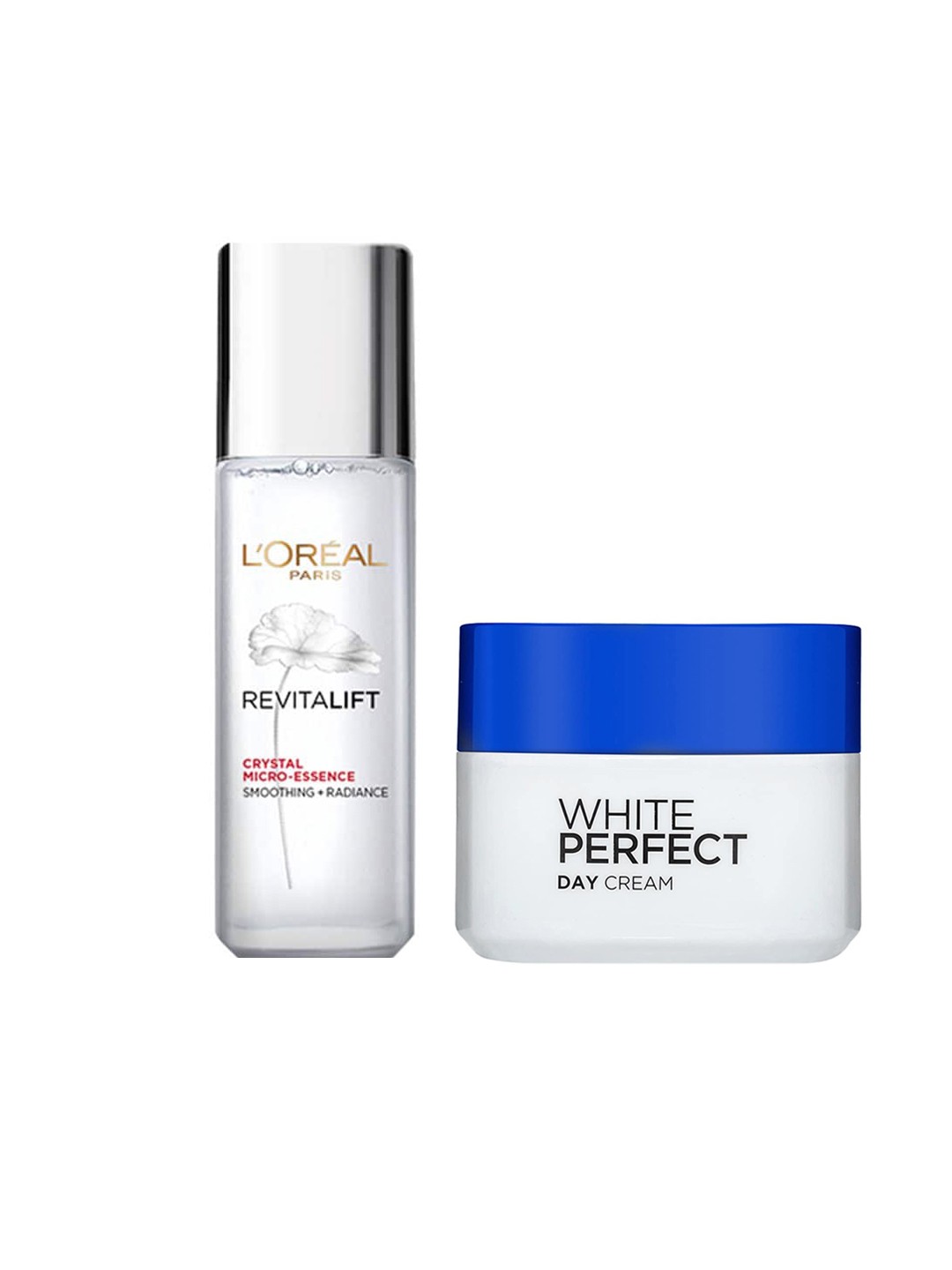 

LOreal Paris Set of Perfect Whitening Day Cream & Revitalift Crystal Face Serum, White
