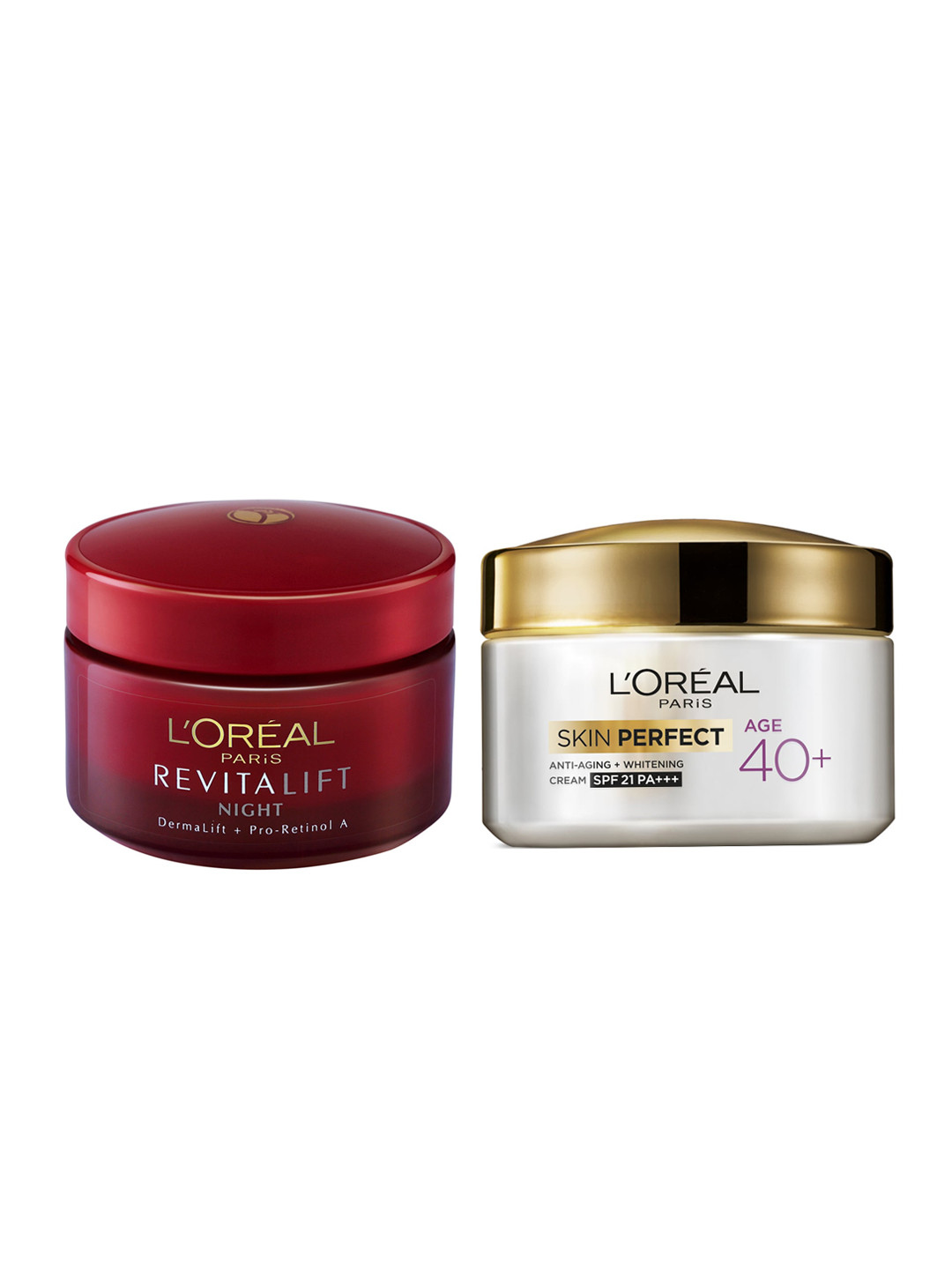 

LOreal Paris Set Of Revitalift Moisturizing Night Cream & Skin Perfect Whitening Cream, White