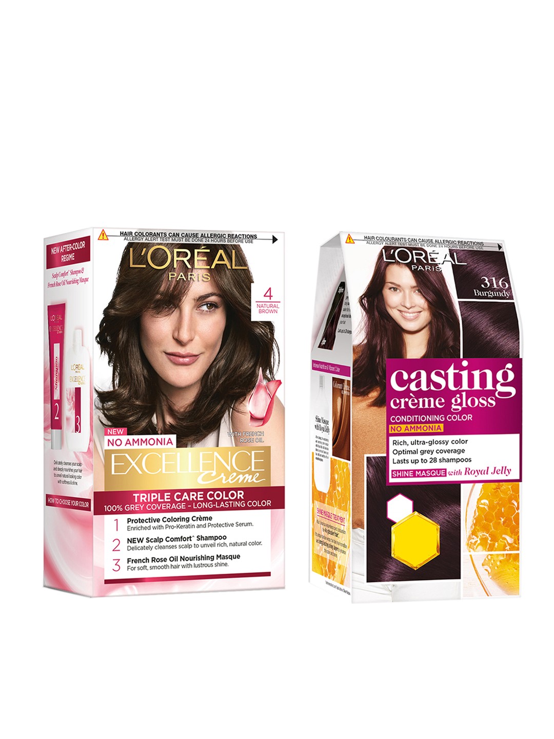 

Loreal Set of Excellence Creme & Casting Creme Gloss Hair Colour, Brown