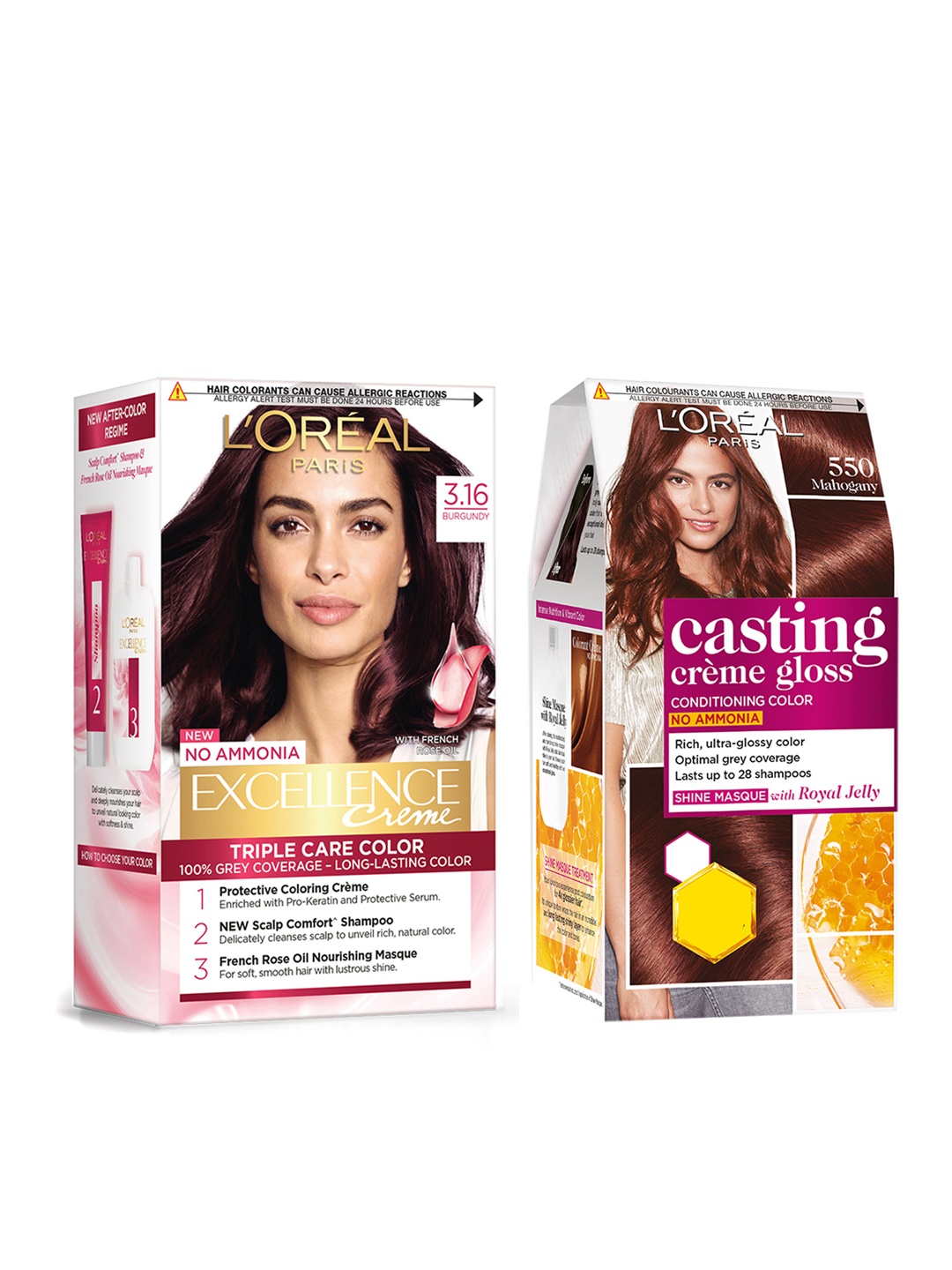 

Loreal Paris Set of Casting Creme Gloss & Excellence Creme Hair Colour, Burgundy