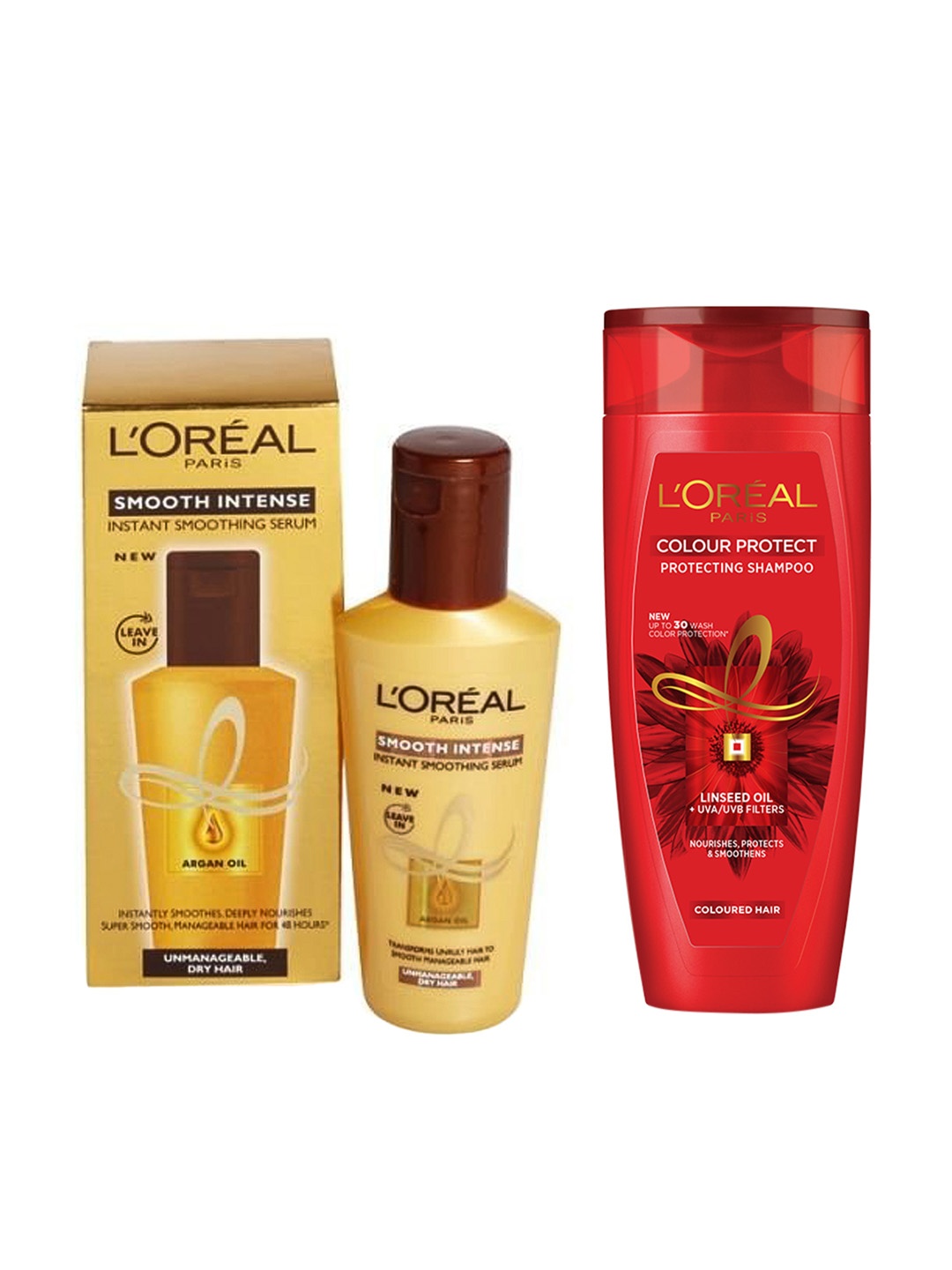 

Loreal Paris Set of Instant Sustainable Hair Serum & Colour Protect Shampoo, Gold