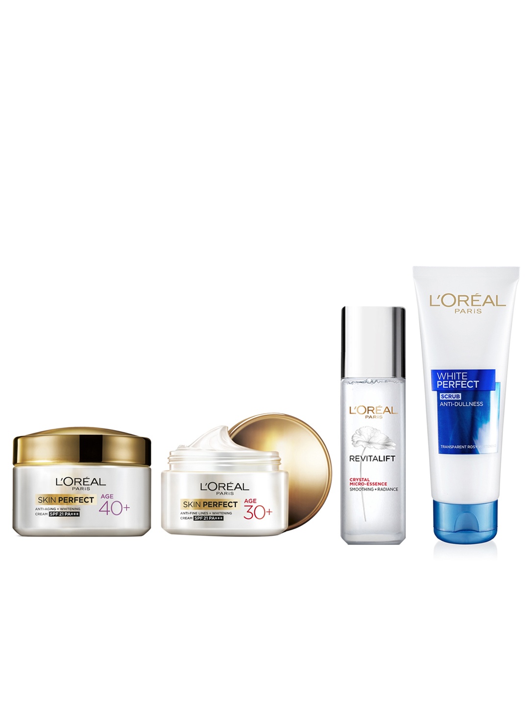 

LOreal Paris Skin Perfect Age 40+ & Age 30+ Anti-Dullness Scrub with Face Serum, White