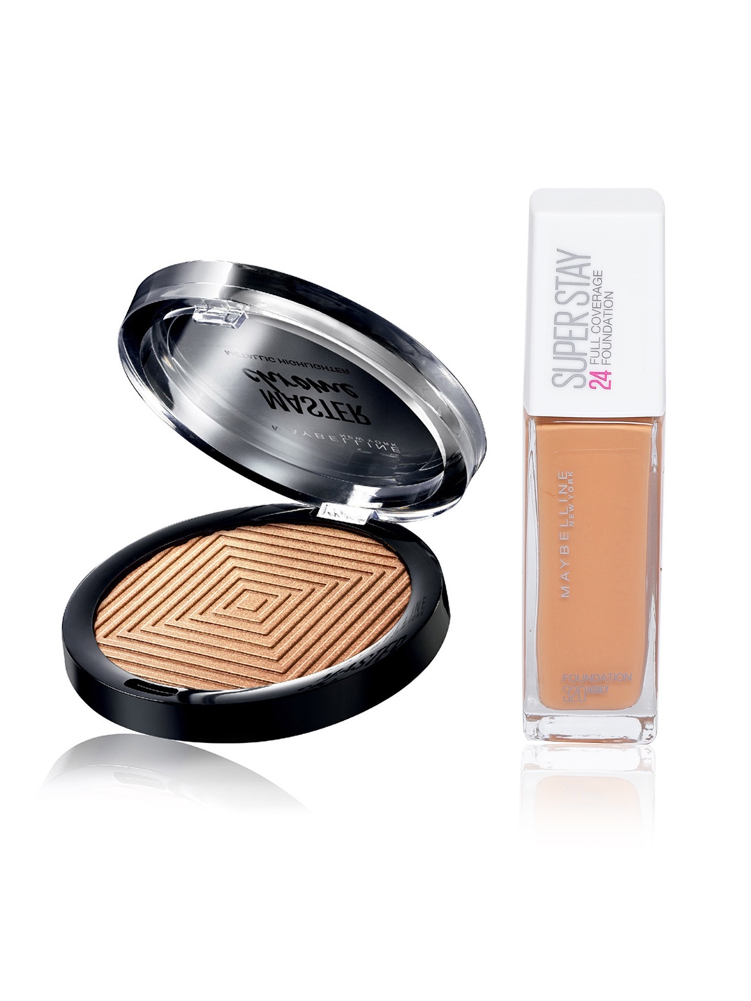 

Maybelline New York Super Foundation & Master Chrome Metallic Highlighter, Beige