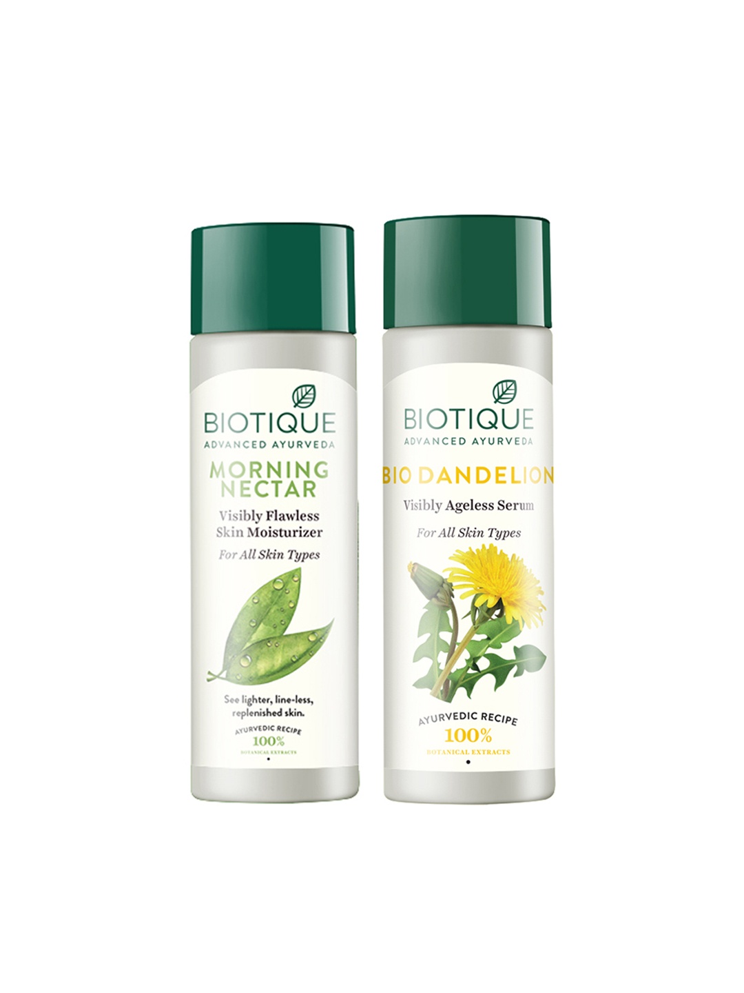 

Biotique Set Of Morning Nectar Lotion & Dandelion Lightening Serum, White