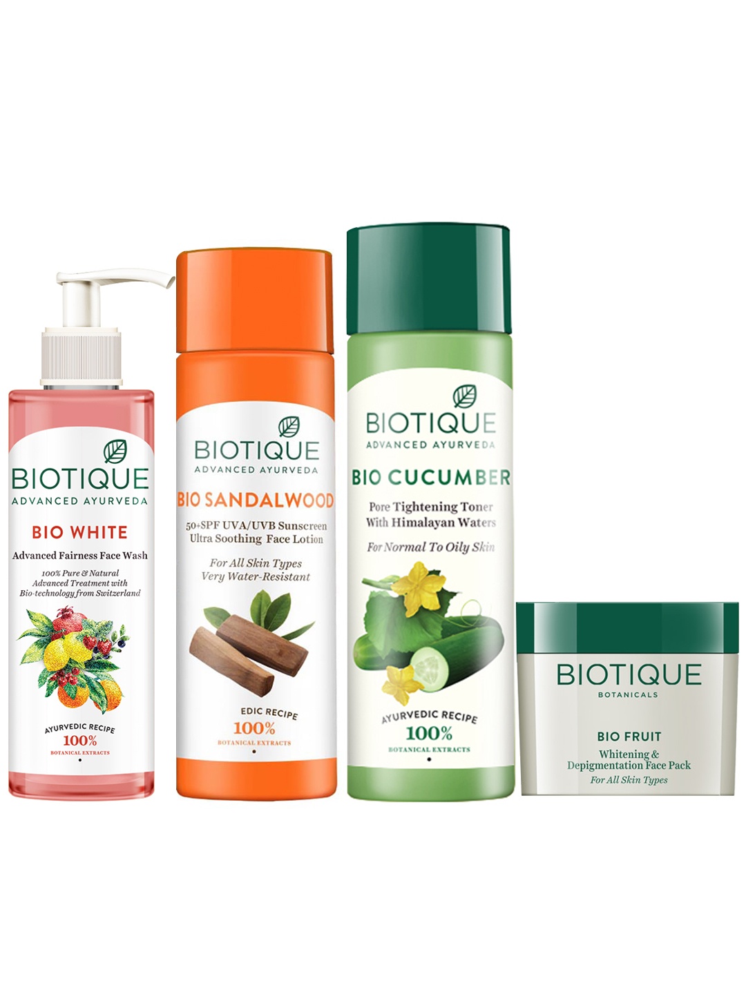 

Biotique Set Of Toner - Face Wash - Sunscreen Lotion - Face Mask, White