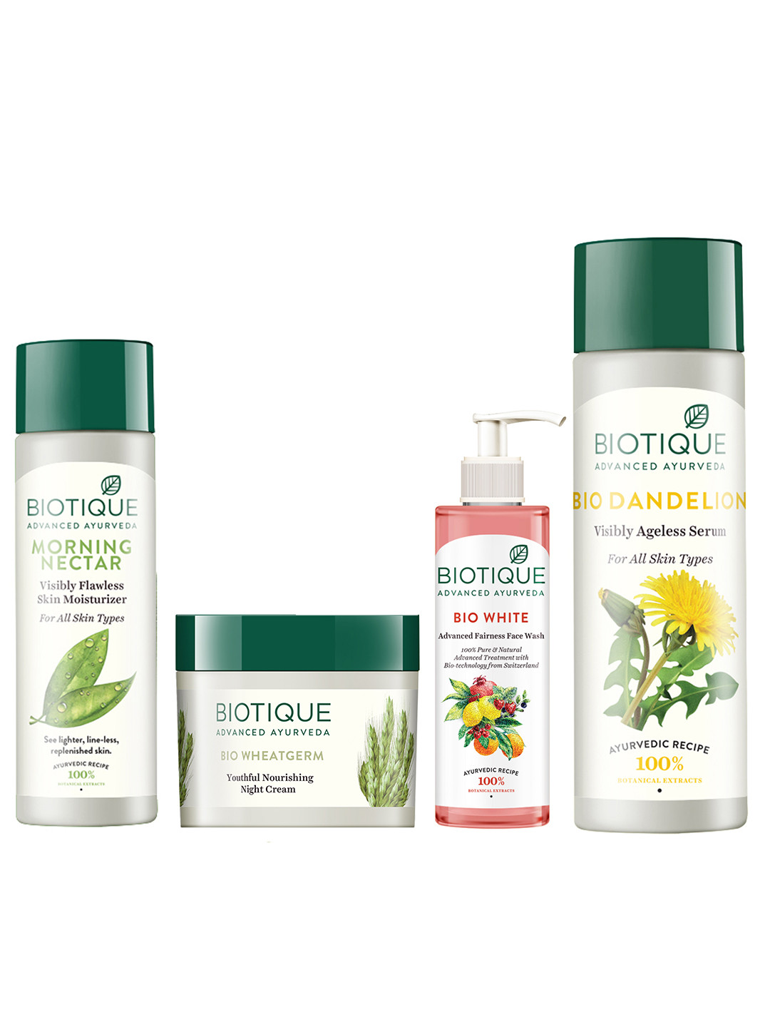

Biotique Set Of Lotion - Brightening Cream - Fairness Face Wash - Dandelion Serum, White