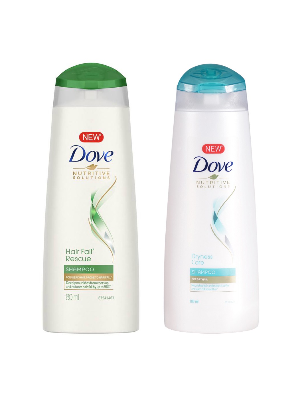 

Dove Set Of Dryness Care Shampoo & Hair Fall Rescue Shampoo, White