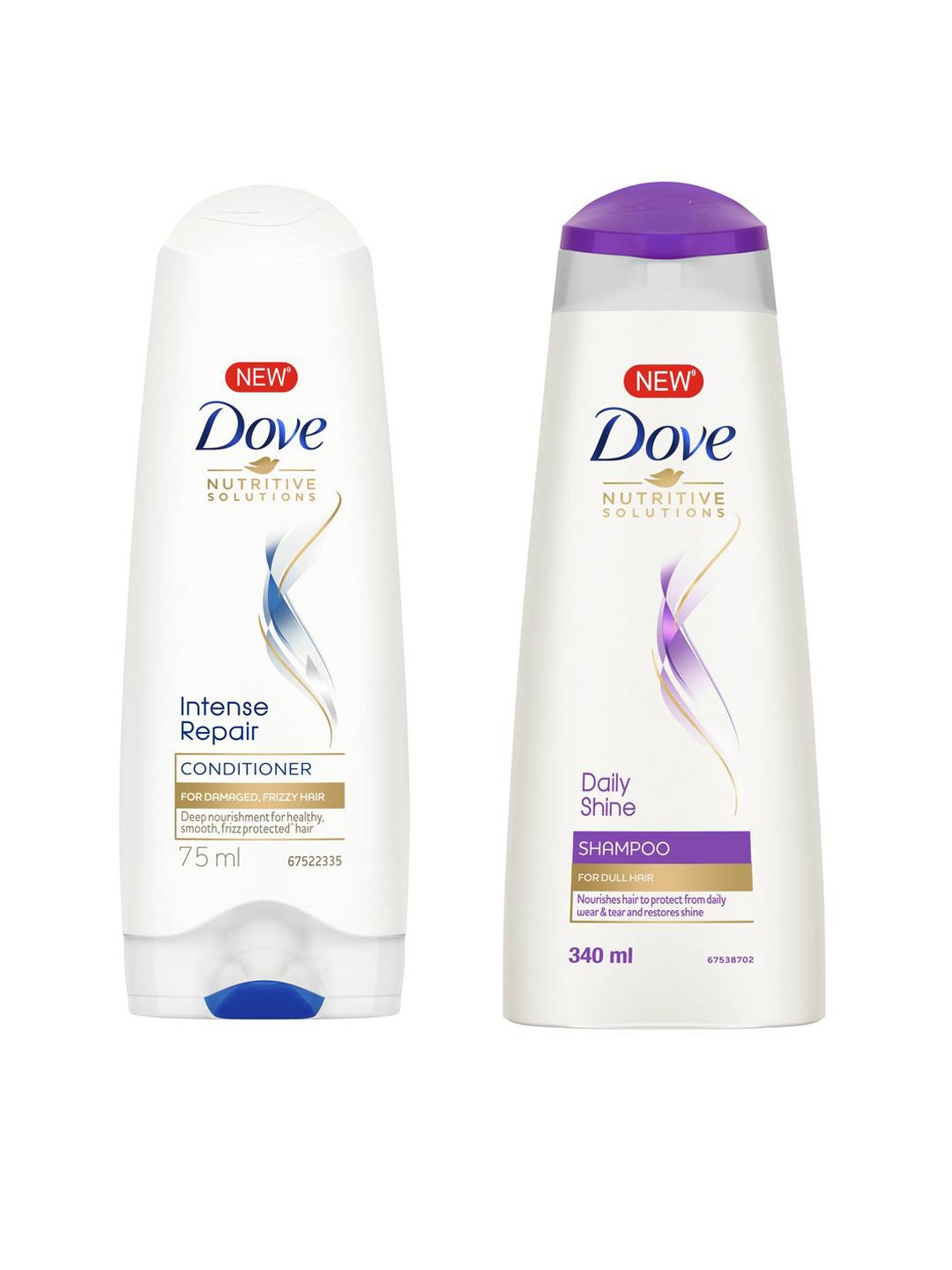 

Dove Set Of Daily Shine Shampoo & Intense Repair Conditioner, White