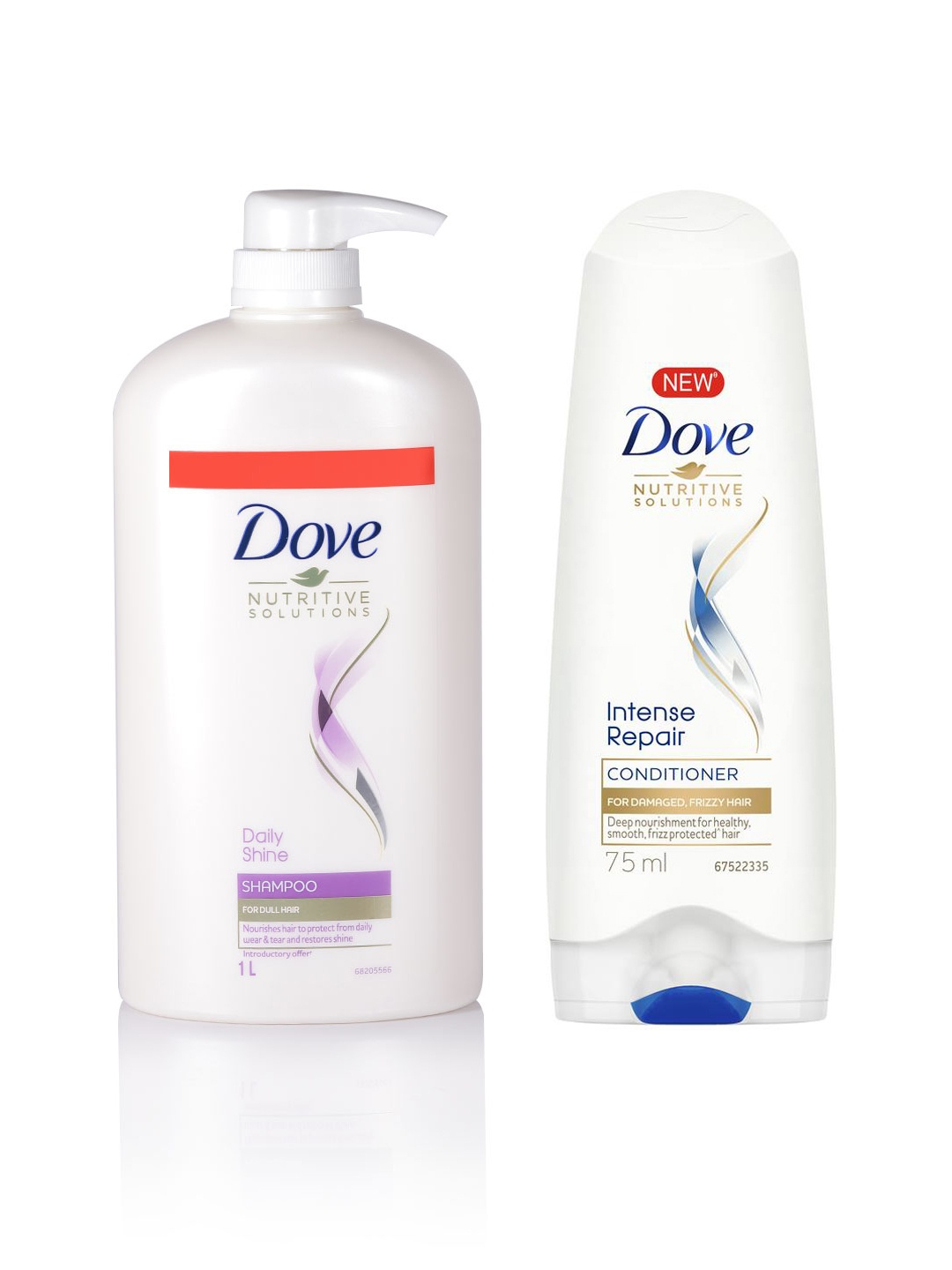 

Dove Set Of Daily Shine Shampoo & Intense Repair Conditioner, White