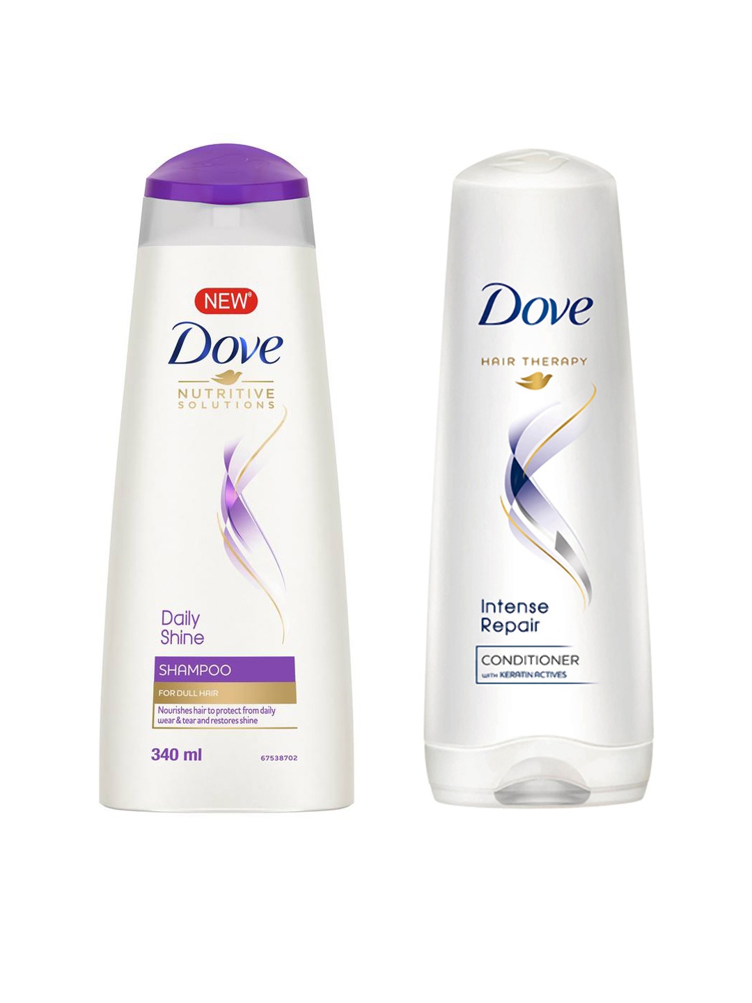 

Dove Set Of Daily Shine Shampoo & Intense Repair Conditioner, White