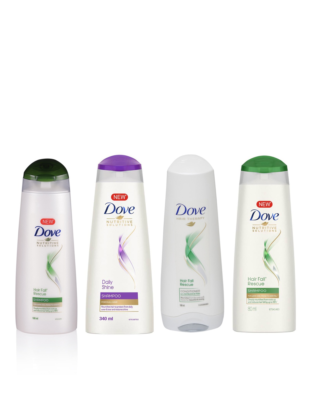 

Dove Set Of 3 Shampoos & 1 Conditioner, White