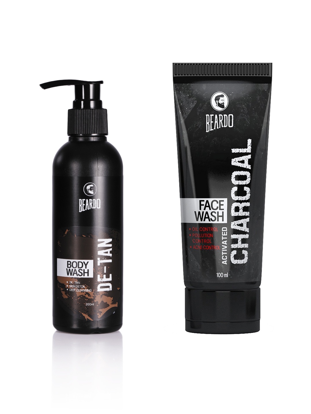 

BEARDO Set Of De-tan Body Wash & Activated Charcoal Face Wash, Black