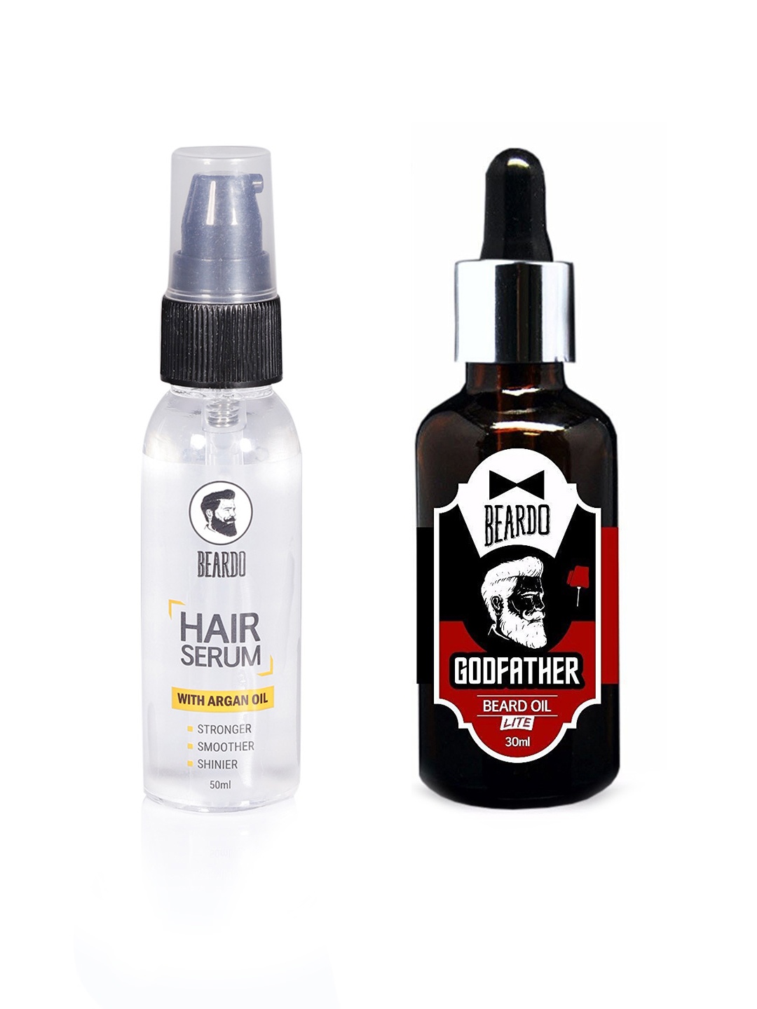 

BEARDO Men Set of Godfather Beard Oil & Argan Oil Hair Serum, Black