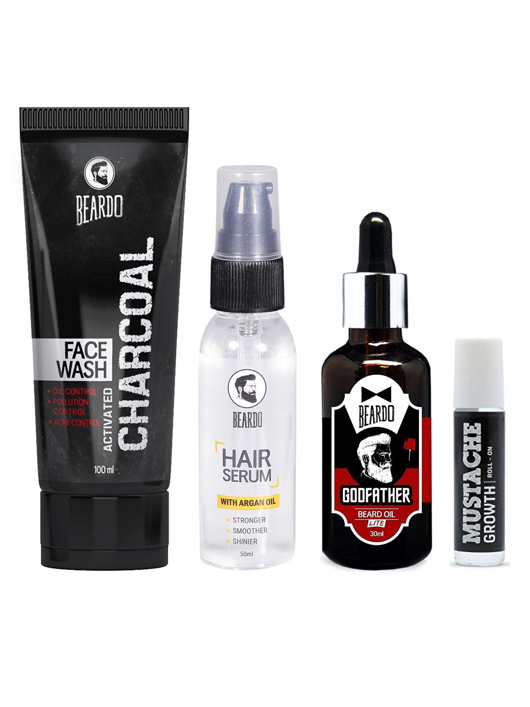 

BEARDO Men Set Of 4 Face Kit, Black