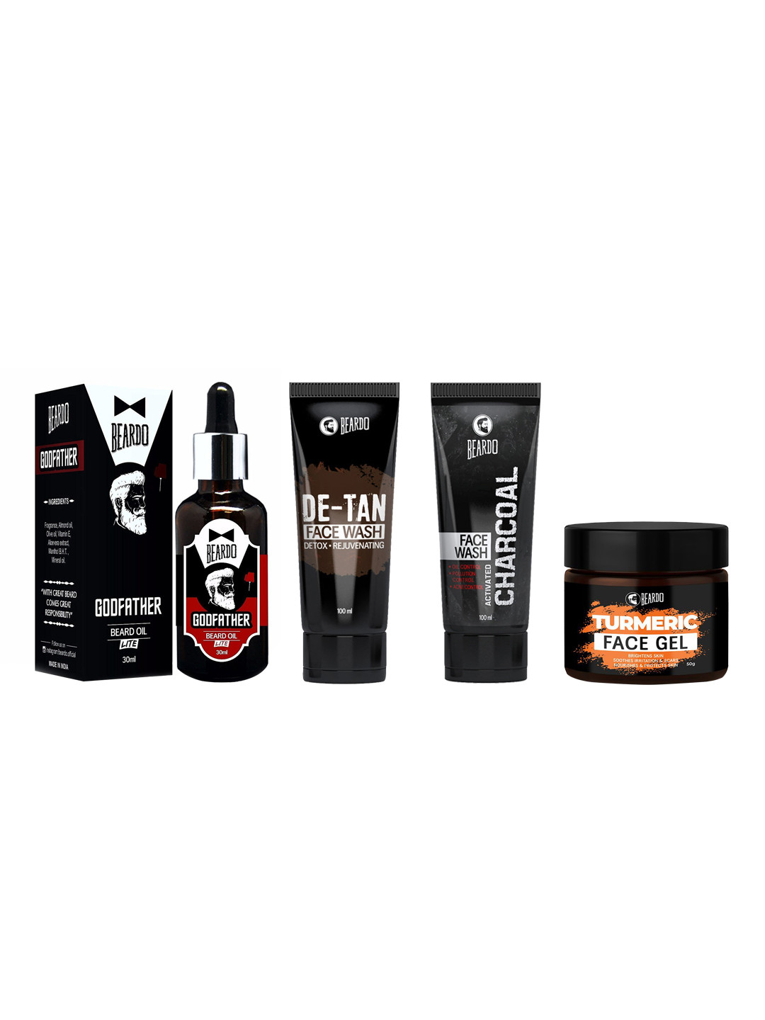 

BEARDO Men Set Of 4 Face Kit, Black