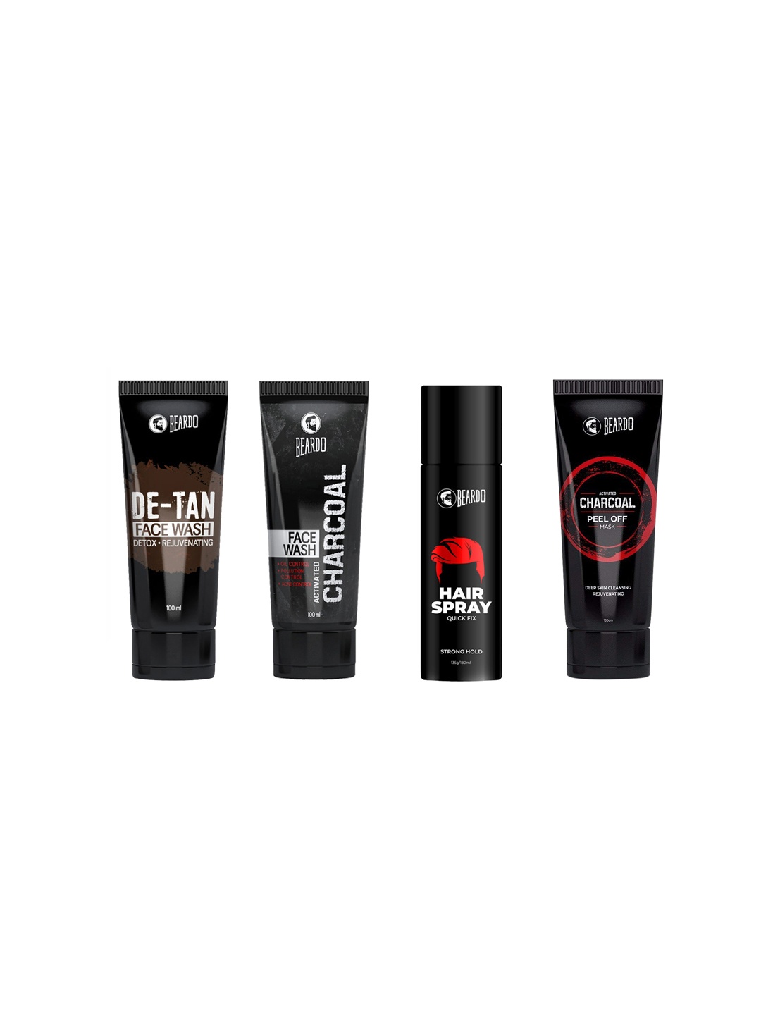 

BEARDO Men Set Of 4 Face Kit, Black