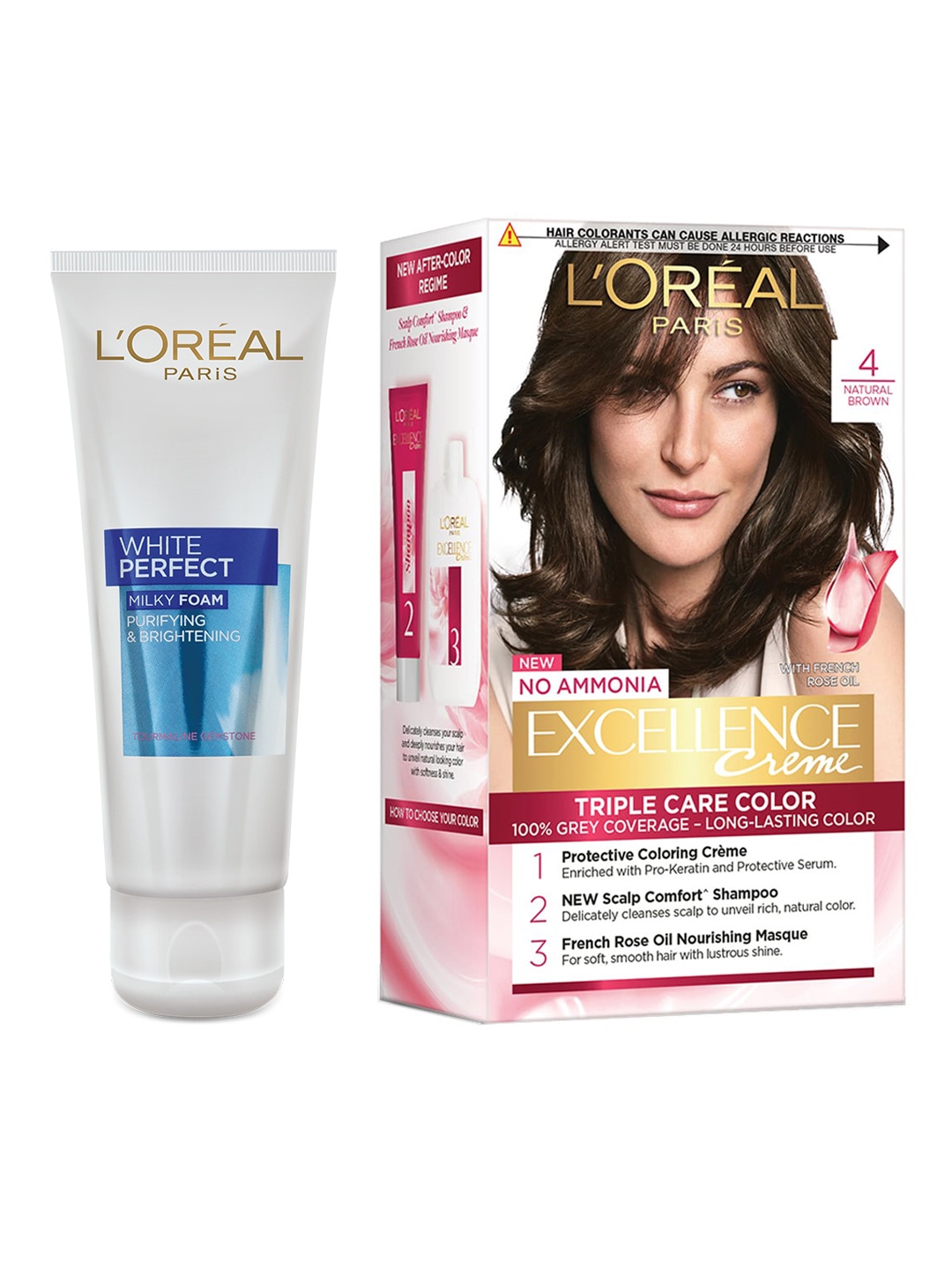

LOreal Paris Excellence Hair Colour - Natural Brown & White Perfect Facial Foam
