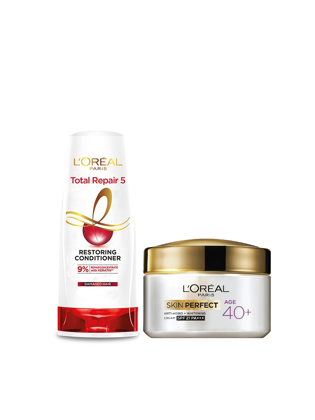 

LOreal Paris Skin Perfect Anti-aging Cream 50g & Total Repair 5 Hair Conditioner 180ml, White